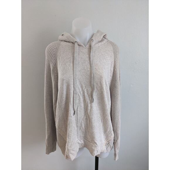 Splendid Collection Large Shea Long Sleeve Coordinating Sweater Mix Hoodie Tan - Picture 8 of 16
